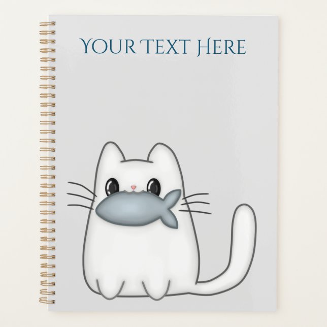 Cute Cat with Prize Fish Planner (Front)