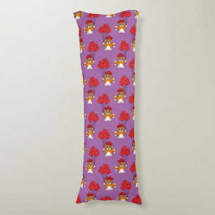 Cute Cat with Red Heart Balloons Body Cushion