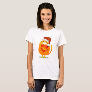Cute cat with Santa's hat T-Shirt