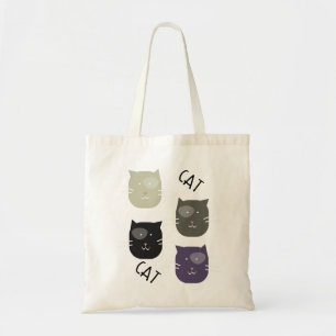 Cute Cat with Spots and Text Library Tote Bag