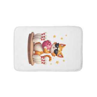 Cute Cat With Sunglasses Cat Playing Bowling For m Bath Mat