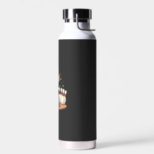 Cute Cat With Sunglasses Cat Playing Bowling For m Water Bottle