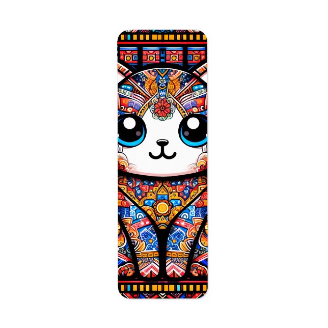 Cute Cat with Traditional Pattern Charm (Front)