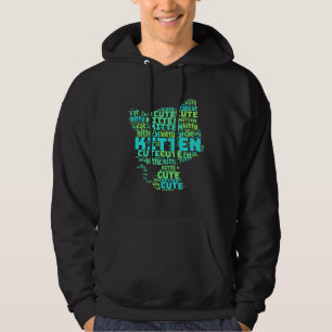 Cute cat word or kitten word cloud hoodie