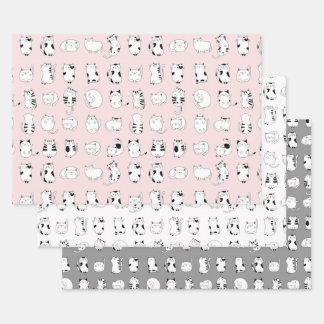 Cute Cat Wrapping Paper Sheet