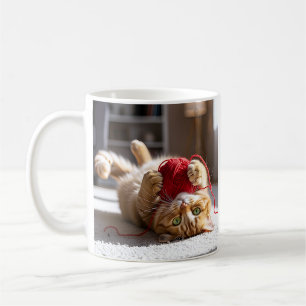 Cute Cat Yarn Play Coffee Mug