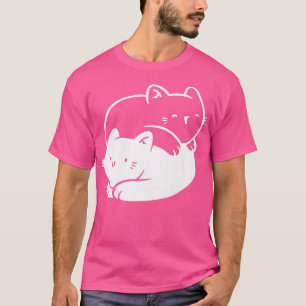Cute Cat Yoga Buddhist Black White Meditation Taij T-Shirt