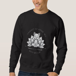 Cute Cat Yoga Shirt Namaste Home With My Cat
