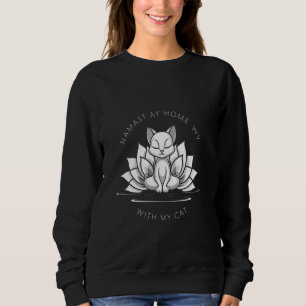 Cute Cat Yoga Shirt Namaste Home With My Cat