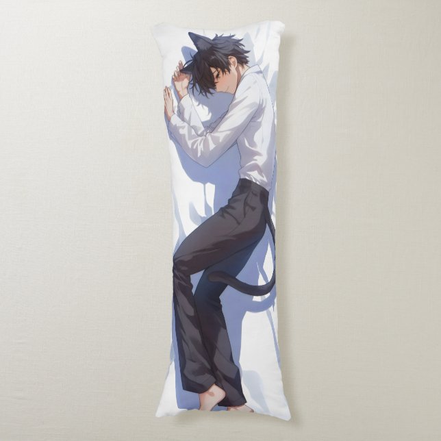 Cute Catboy Anime Body Cushion (Front Vertical)