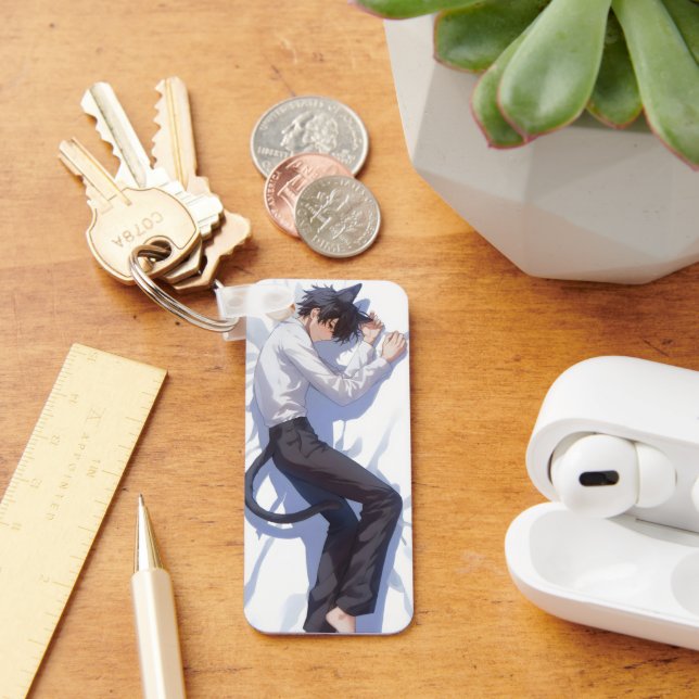 Cute Catboy Anime Key Ring (Desk)