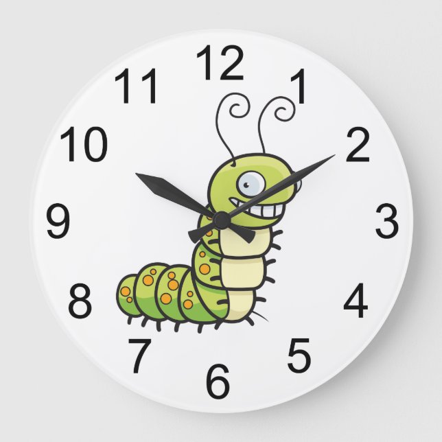 Cute Caterpillar Animal Wall Clock (Front)
