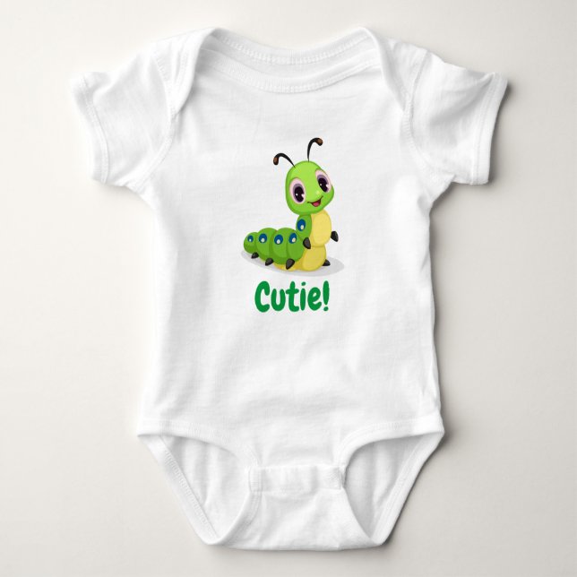 Cute Caterpillar Baby Bodysuit (Front)