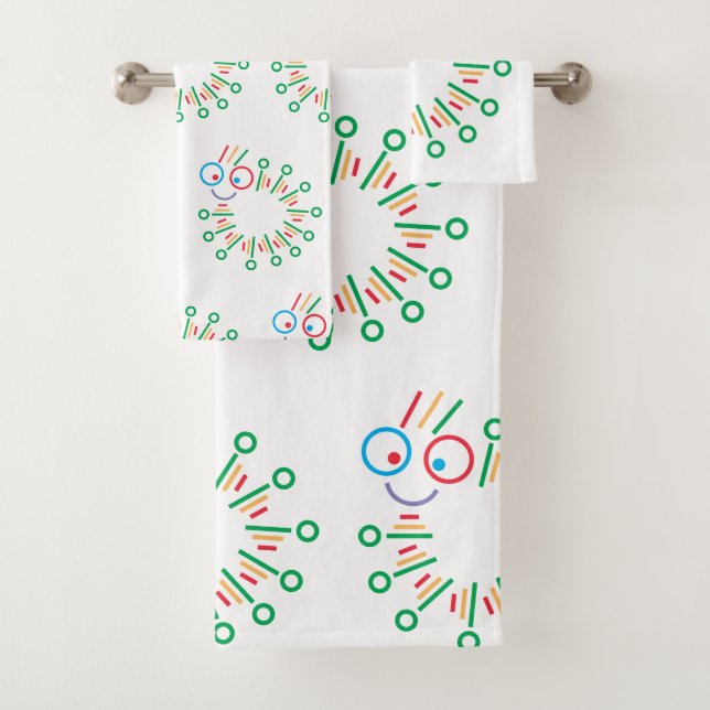 cute caterpillar  bath towel set (Insitu)