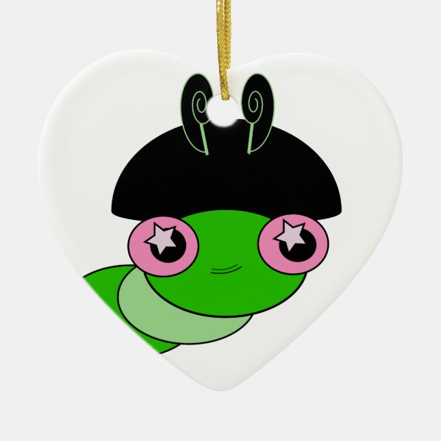 Cute Caterpillar Ceramic Tree Decoration (Front)