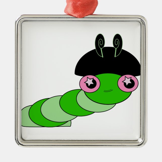 Cute Caterpillar Metal Tree Decoration (Front)