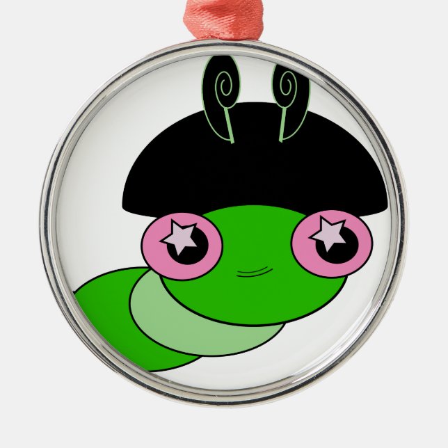 Cute Caterpillar Metal Tree Decoration (Front)