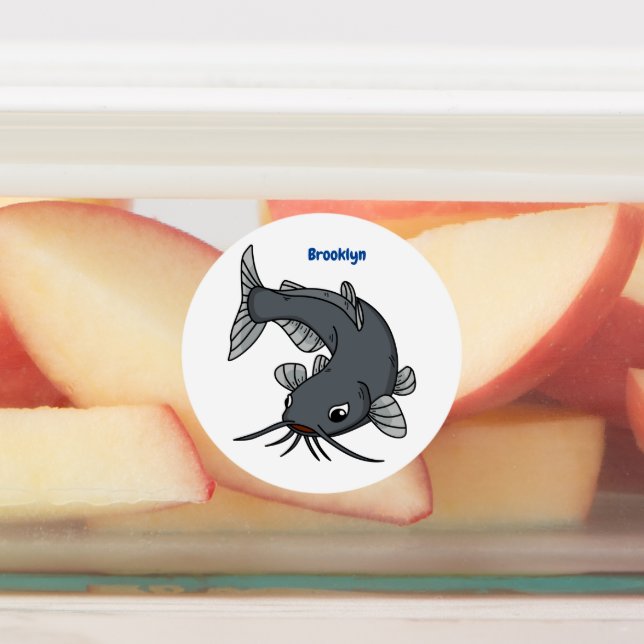Cute catfish cartoon illustration (Affixed)