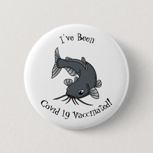 Cute catfish cartoon illustration 6 cm round badge