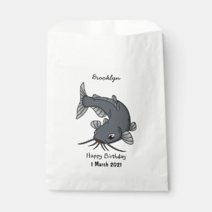 Cute catfish cartoon illustration favour bags