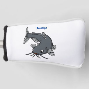 Cute catfish cartoon illustration golf head cover