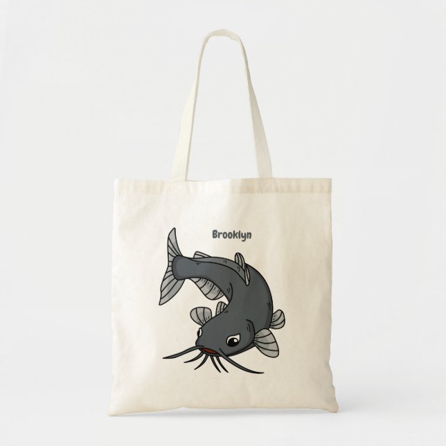 Cute catfish cartoon illustration   tote bag (Front)