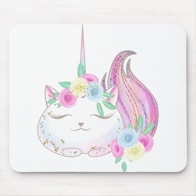 Cute Caticorn Mouse Pad (Front)