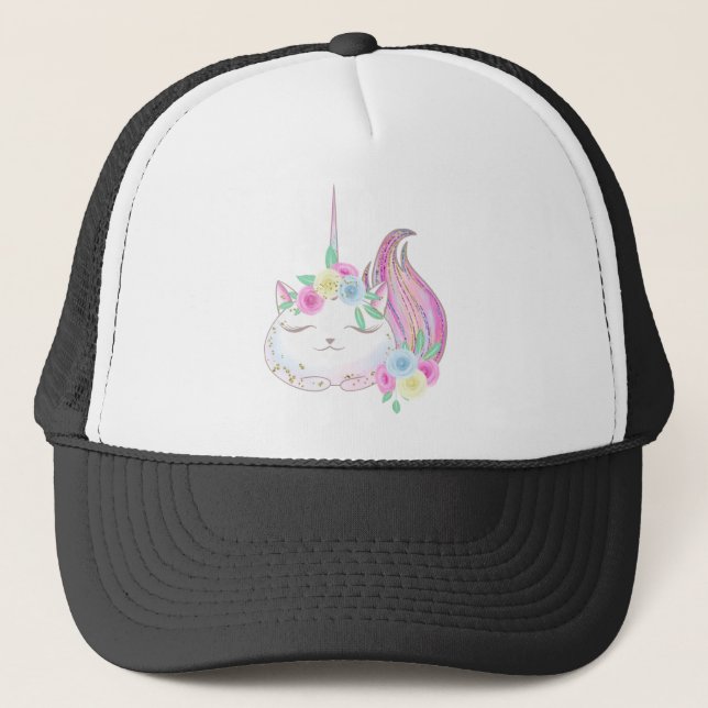 Cute Caticorn Trucker Hat (Front)
