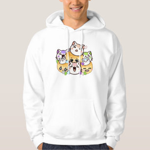 Cute Cats and Mooncakes - Kawaii Japanese Snack Hoodie