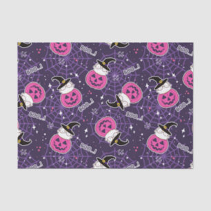 Cute Cats and Pumpkins Halloween Pattern Tissue Paper