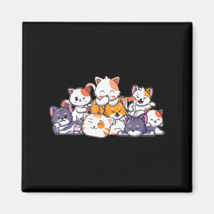 Cute Cats Anime Kawaii Japanese Otaku Neko Gift Wo Magnet