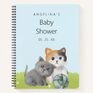 Cute Cats Baby Shower Gift List Notebook