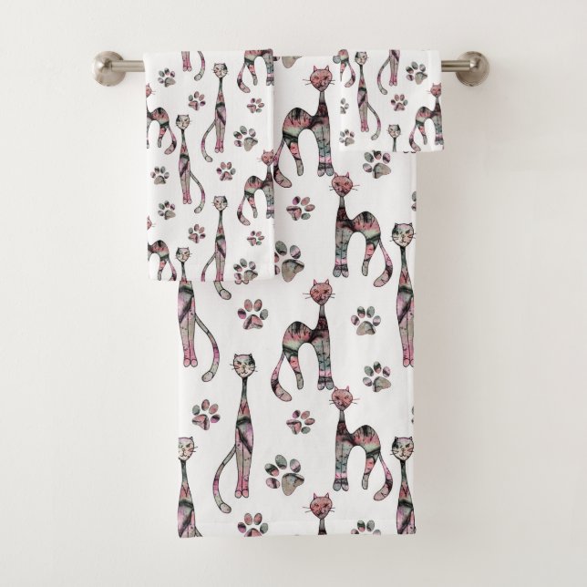 Cute cats bath towel set (Insitu)