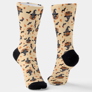 Cute Cats Bats & Pumpkins Halloween Socks