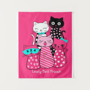 Cute Cats Best Friends Gift Funny Kitten Cat,Kitty Tapestry