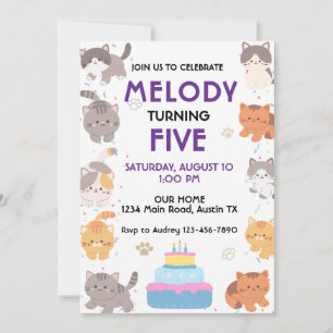 Cute Cats Birthday Invitation