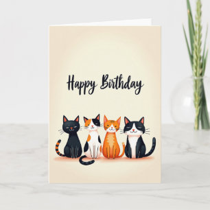 Cute Cats Birthday Wish Card
