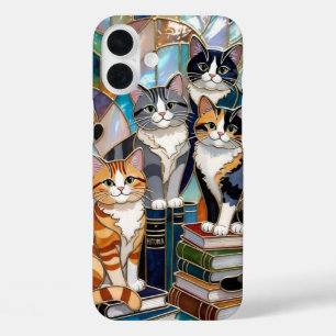Cute Cats Bookshelf Phone Case Cat Lover