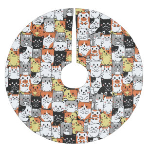 Cute Cats Brushed Polyester Tree Skirt
