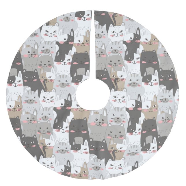 Cute Cats Brushed Polyester Tree Skirt (Front)