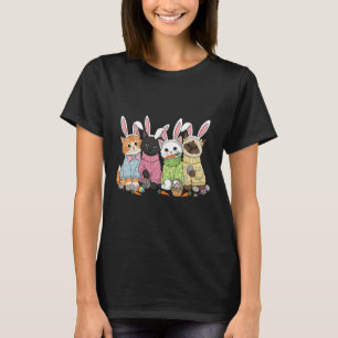 Cute Cats Bunny Ears Kitten Squad Egg Hunt Easter  T-Shirt