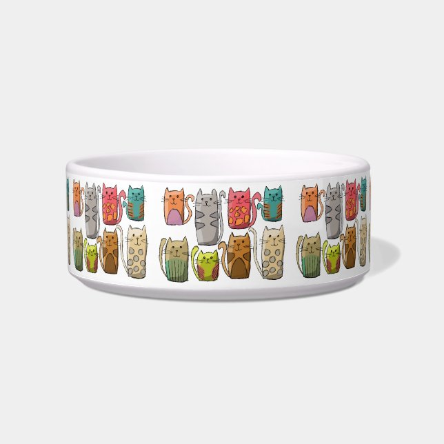 Cute Cats Cartoon  Bowl (Front)