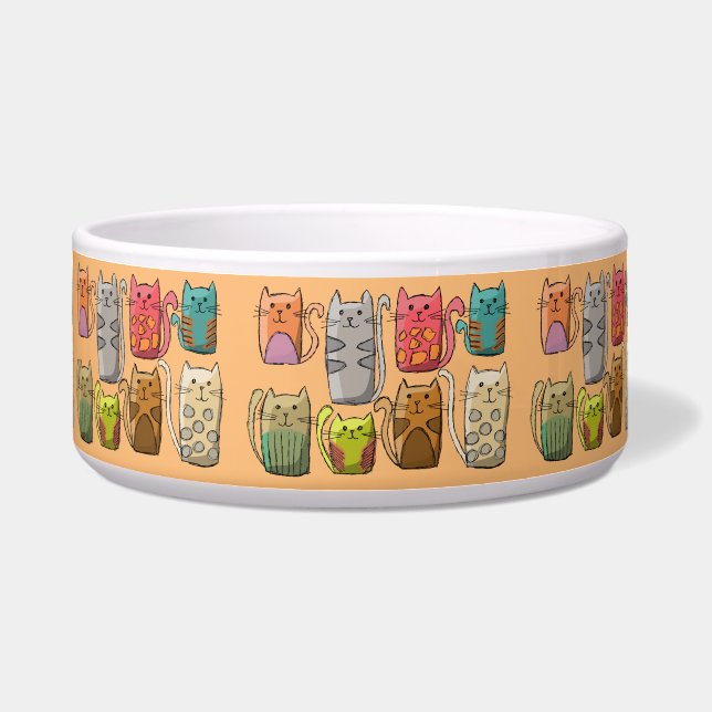 Cute Cats Cartoon Bowl (Front)