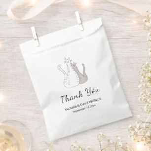 Cute Cats Cartoon Drawing Wedding Favour Bags