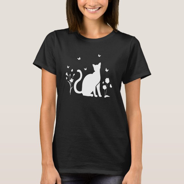 Cute Cats Cat  I Cute Cats Butterflies T-Shirt (Front)
