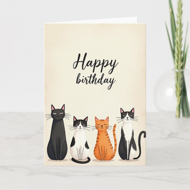 Cute Cats Celebration Card (Front)