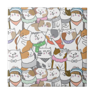 Cute Cats Ceramic Tile