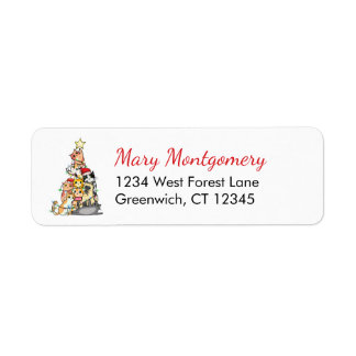 Cute Cats Christmas Tree Return Address