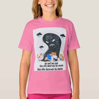 Cute Cats Comforting Sad Person Mental Health Vect T-Shirt