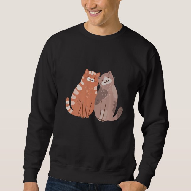 Cute cats couple   sweatshirt (Front)